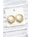 Pirinç Gold Renk Halka Sarmal Model Vintage Kadın Küpe