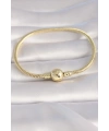 Pirinç Gold Renk İşleme Detay Charm Model Kadın Bileklik