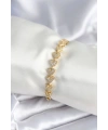 Pirinç Gold Renk Kalp Model Kadın Bileklik