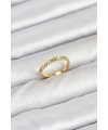 Pirinç Gold Renk Lazer Kesim Kadın Yüzük