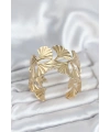 Pirinç Gold Renk Levha Yelpaze Model Kadın Bileklik