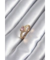 Pirinç Gold Renk Pembe Zirkon Taş Kalp Charm Model Kadın Yüzük