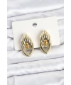 Pirinç Gold Renk Sarmal Damla Model Vintage Kadın Küpe
