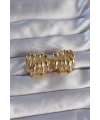 Pirinç Gold Renk Tırtıklı Bombe Model Küpe