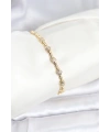 Pirinç Gold Renk VIP Seri Punta Model Zirkon Taşlı Kadın Bileklik