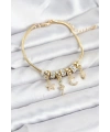 Pirinç Gold Renk Yılan Charmlı Kadın Bileklik