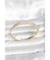 Pirinç Gold Renk Zirkon Taşlı Çivi Model Kadın Kelepçe Bileklik