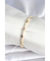 Pirinç Gold Renk Zirkon Taşlı Kadın Bileklik