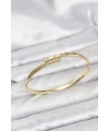 Pirinç Gold Renk Zirkon Taşlı Kadın Kelepçe Bileklik