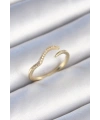Pirinç Gold Renk Zirkon Taşlı Kadın Yüzük