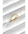 Pirinç Gold Renk Zirkon Taşlı Kadın Yüzük
