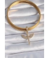 Pirinç Gold Renk Zirkon Taşlı Mikail Model Ajda Charm