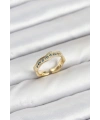 Pirinç Gold Renk Zirkon Taşlı Vintage Kadın Yüzük
