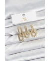 Pirinç Gold Renk Zirkon Taşlı Vintage Model YSX Trio Küpe Seti