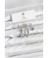Pirinç Gümüş Renk Zirkon Taşlı Yıldız Vintage Model YSX Trio Küpe Seti