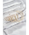 Pirinç Halka Model Gold Renk Kadın Set Küpe