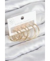 Pirinç Halka Model Gold Renk Kadın Set Küpe
