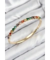 Pirinç Renkli Zirkon Taşlı Kalp Model Gold Renk Kadın Kelepçe