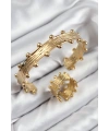 Pirinç Topcuk Model Gold Renk Bileklik Yüzük Set