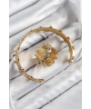 Pirinç Topcuk Model Gold Renk Bileklik Yüzük Set