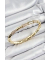 Pirinç Zirkon Taşlı Kemik Model Gold Renk Vip Kadın Bileklik