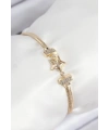 Pirinç Zirkon Taşlı Yıldız Model Gold Renk Kadın Bileklik