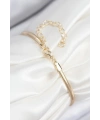 Pirinç Zirkon Taşlı Yıldız Model Gold Renk Kadın Bileklik