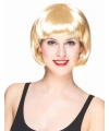 Platin Altın Dore Renk Küt Parti Peruğu Kısa Takma Peruk