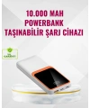 Powerbank 10000 mAh – Çift USB Çıkışlı, Type-C Girişli, Şık Beyaz Tasarım