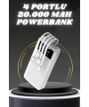 Powerbank Şarj Cihazı 4 Çıkışlı 20.000 MAH Powerbank Kompakt Yüksek Kapasiteli Hızlı Şarj