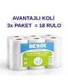 Professional Fotoselli Havlu 18 Rulo – 2 Katlı %100 Selüloz 21 cm Endüstriyel Kağıt Havlu 3X6 Rulo