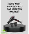 Profesyonel 2200W Fön Makinesi – AC Motorlu, Hızlı Kurutma, Hafif Tasarım