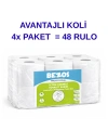 Profesyonel İçten Çekmeli Tuvalet Kağıdı 48 Rulo | Mini Cimri | 2 Katlı %100 Selüloz 4X12RULO