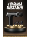 Profesyonel Masaj Tabancası Sporcu Masaj Aleti 4 Başlıklı Şarjlı Titreşimli