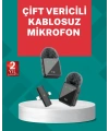 Profesyonel Ses Kayıtları İçin 2’li Kablosuz Yaka Mikrofon Seti