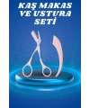 Profesyonel Taraklı Kaş Usturası ve Kaş Makası Bıyık Alma Kaş Usturası