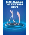 Profesyonel Taraklı Kaş Usturası ve Kaş Makası Bıyık Alma Kaş Usturası