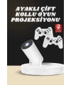 Projeksiyon Cihazı Video Oyun Konsolu Projektör Taşınabilir Ayaklı Çift Kollu 4K Çözünürlüklü