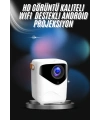Projeksiyon Ev Sineması Bluetooth 4k HD Kaliteli Görüntü Kumandalı