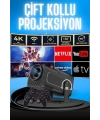 Projektör Siyah Android Taşınabilir Sinema Projeksiyon Wifi Destekli En Güncel Sürüm Akıllı