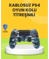 PS4 Uyumlu Kablosuz Oyun Kolu Ergonomik Çift Titreşimli