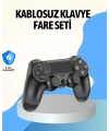 PS4 Uyumlu Kablosuz Oyun Kolu Ergonomik Çift Titreşimli