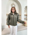 Puffer kısa mont haki st25534