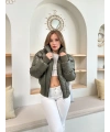 Puffer kısa mont haki st25534