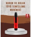 Raks Leo Burun Kulak Tüy Alma Makinesi 45 dk Şarj Süreli Kırmızı