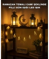 Ramazan ve Bayram Dekoratif LED Işık Cami Figürlü Sıcak Sarı Aydınlatma