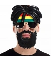 Rasta Peruklu Rasta Sakallı Bob Marley Bıyıklı Parti Gözlüğü 27x18 cm