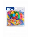 Renkli Atom Balon Punch Balon Lastik İpli Parti Balonu 10 ADET