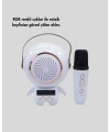 Renkli Işıklı Astronot Mini Bluetooth Speaker ve Karaoke Mikrofon