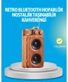 Retro Bluetooth Hoparlör Ahşap Görünümlü 5W Çift Stereo Ses